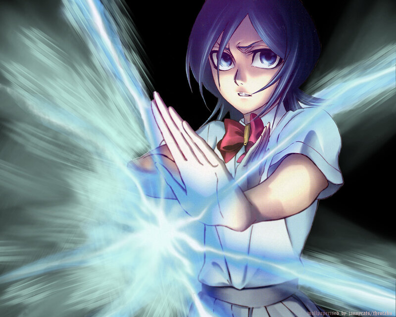 Anime Girl with Energy — Blue