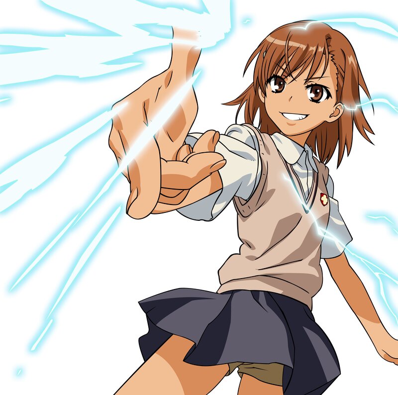anime girl with energy hands