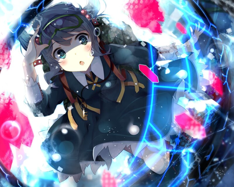 anime girl with energy shield