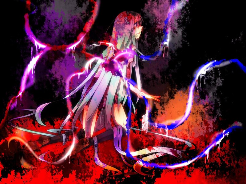 anime girl with energy tendrils
