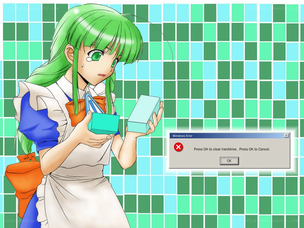anime girl with error message