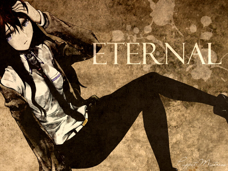 anime girl with eternal text