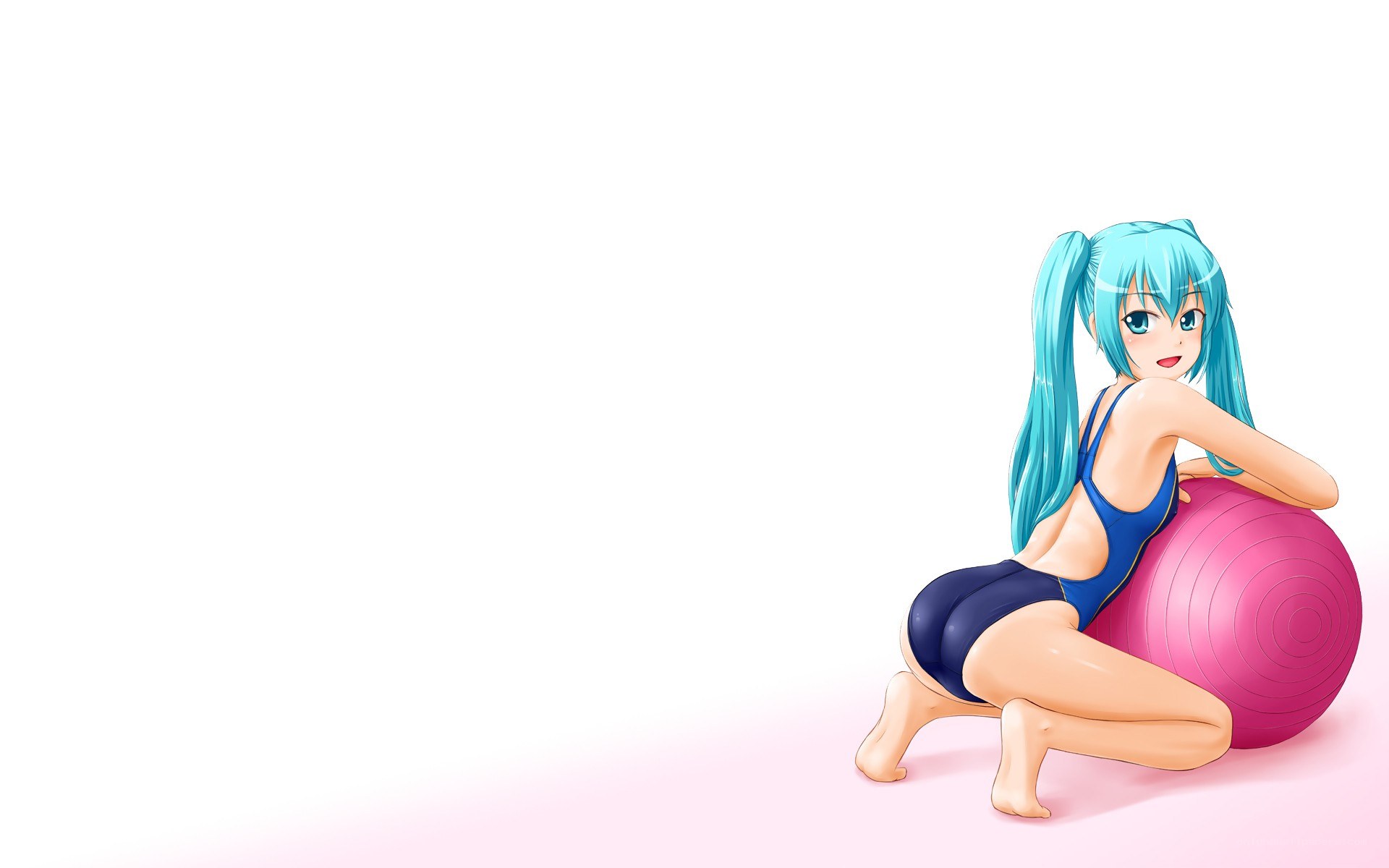 anime girl with exercise ball
