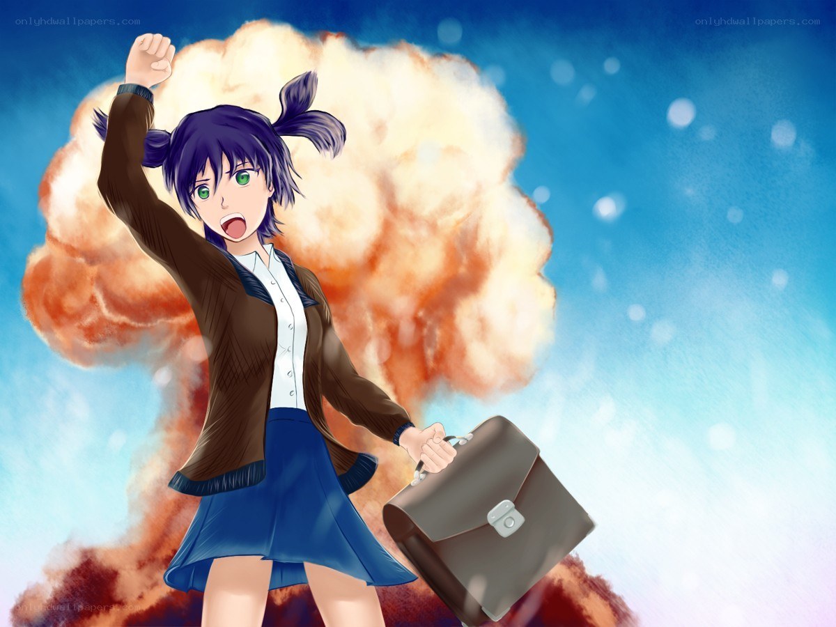 anime girl with explosion