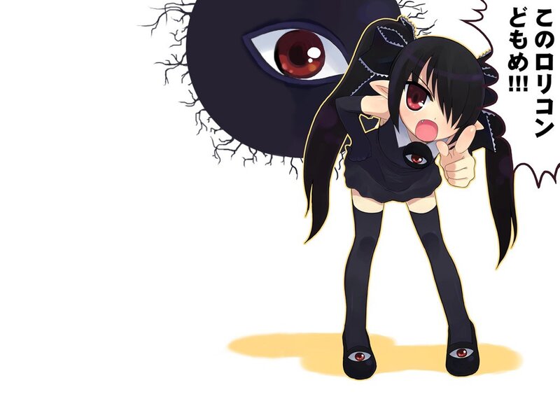 anime girl with eye motif