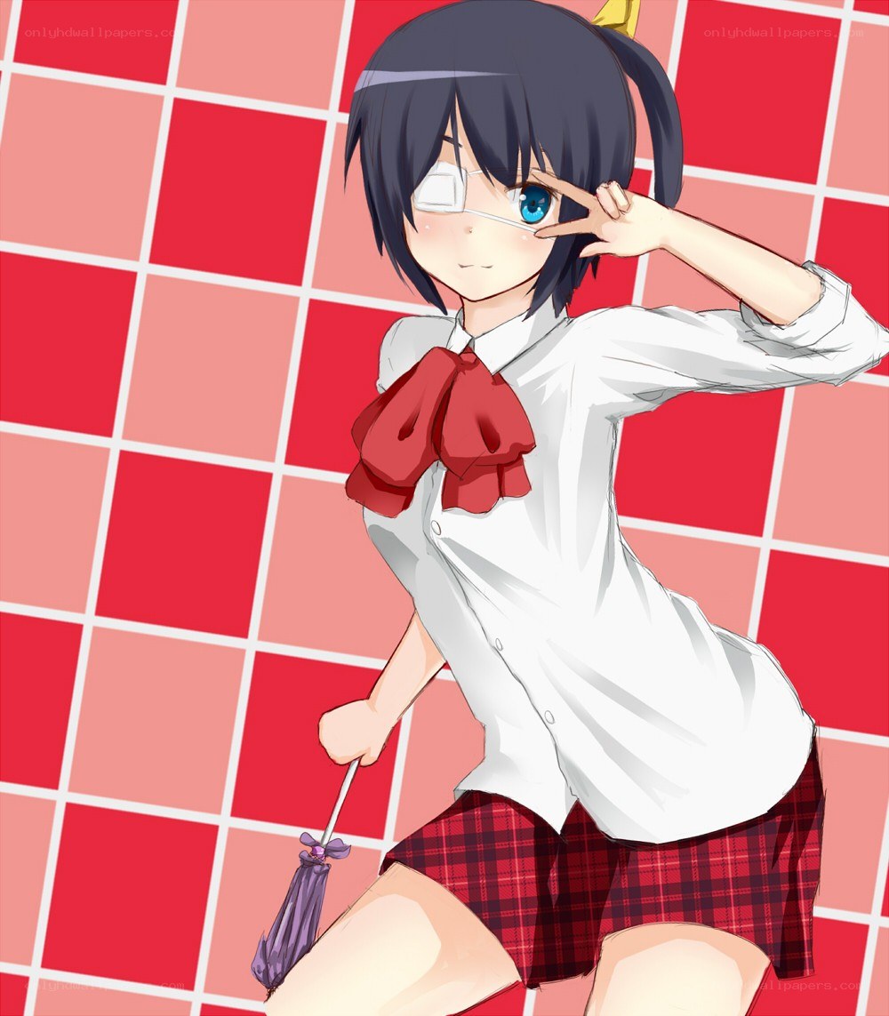 anime girl with eye patch