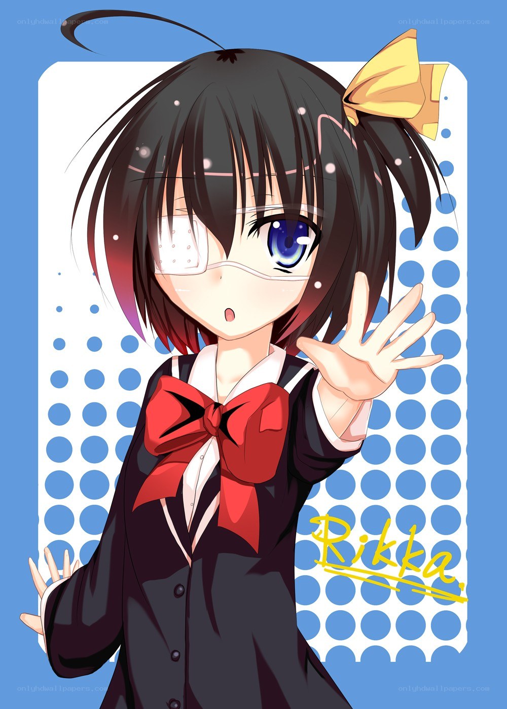 anime girl with eye patch