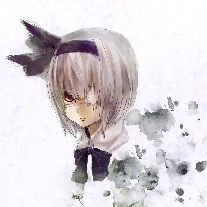 anime girl with eye patch