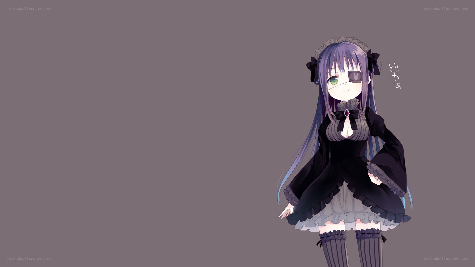 anime girl with eye patch