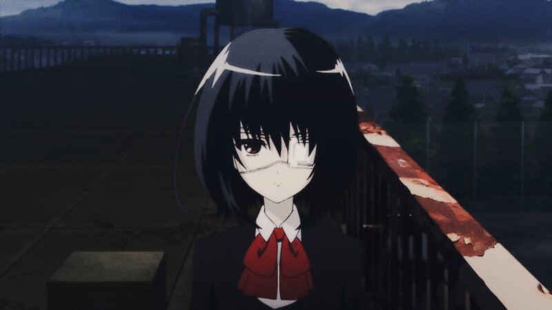 Anime Girl with Eye Patch — Black, Dramatic