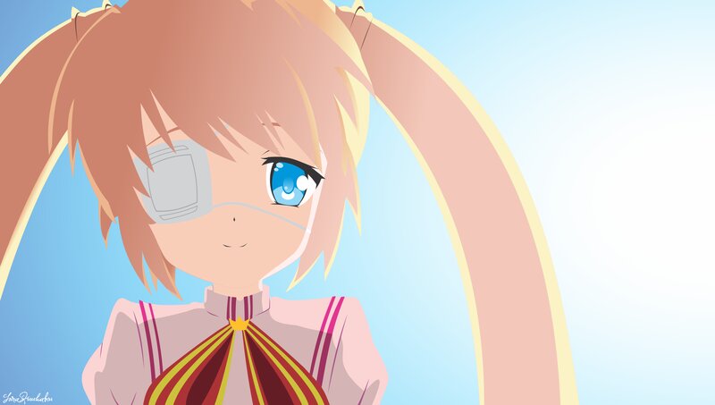 Anime Girl with Eye Patch — Blue, Calm, Afternoon, Eye Patch