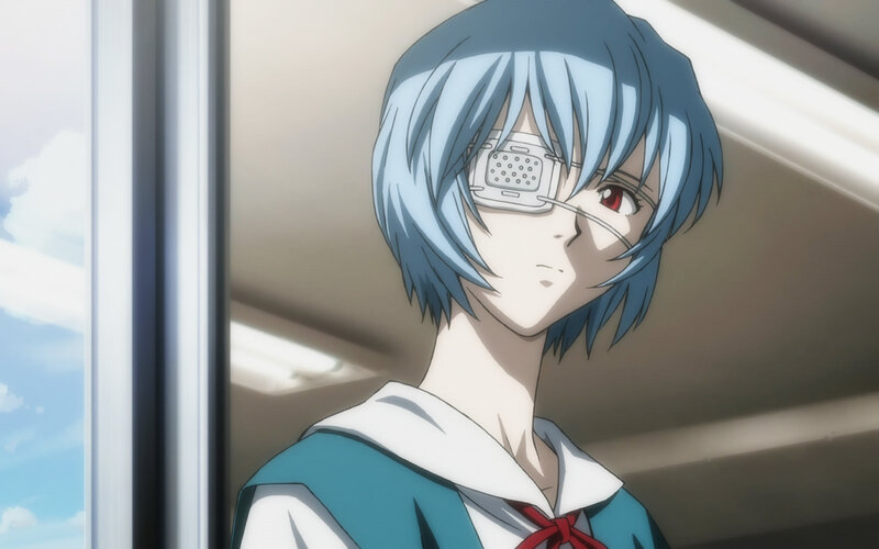 Anime Girl with Eye Patch — Blue, Calm, Afternoon