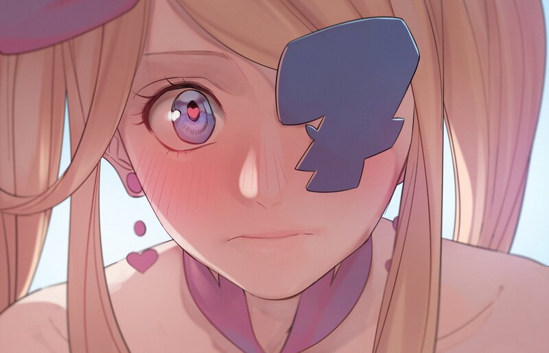 Anime Girl with Eye Patch — Pink