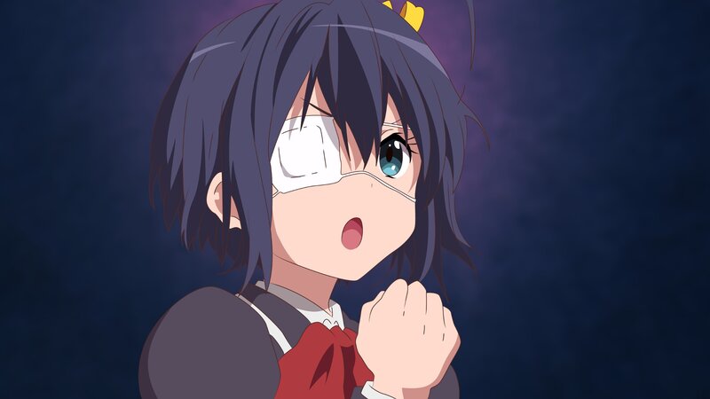 Anime Girl with Eye Patch — Purple
