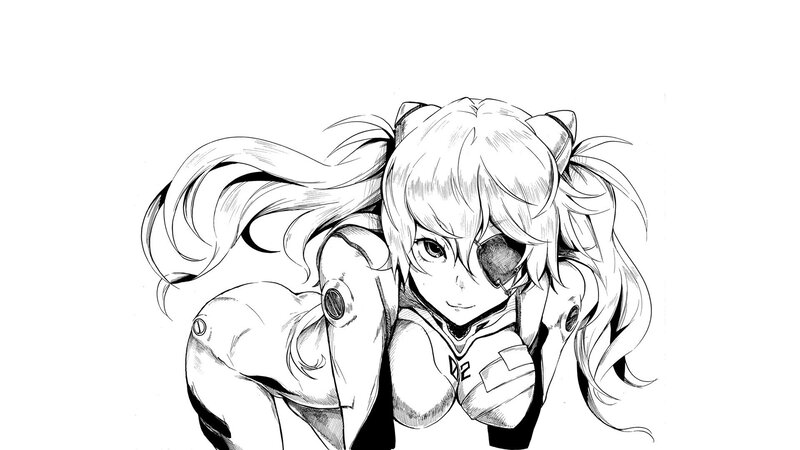 Anime Girl with Eyepatch — Black, Dramatic