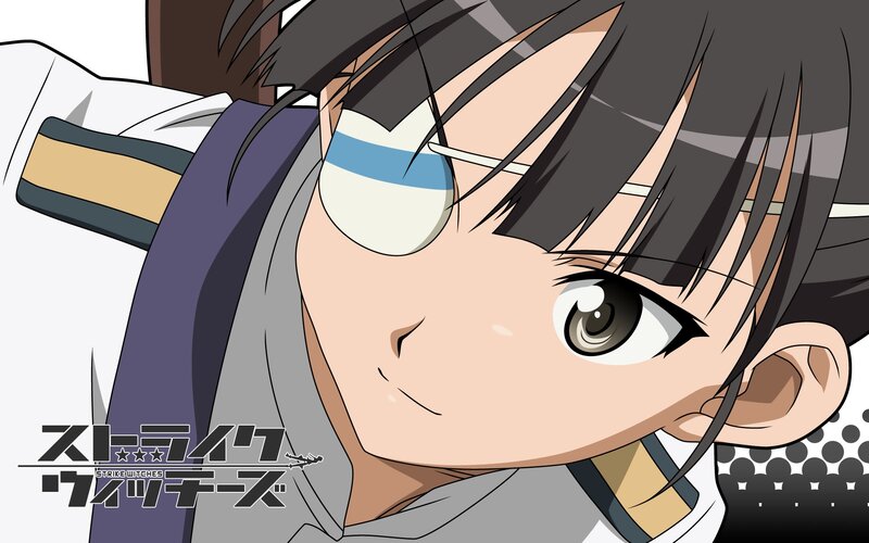 Anime Girl with Eyepatch — Gray, Determined