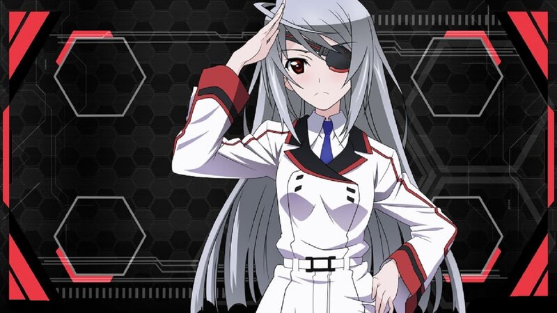 Anime Girl with Eyepatch — White, Serious