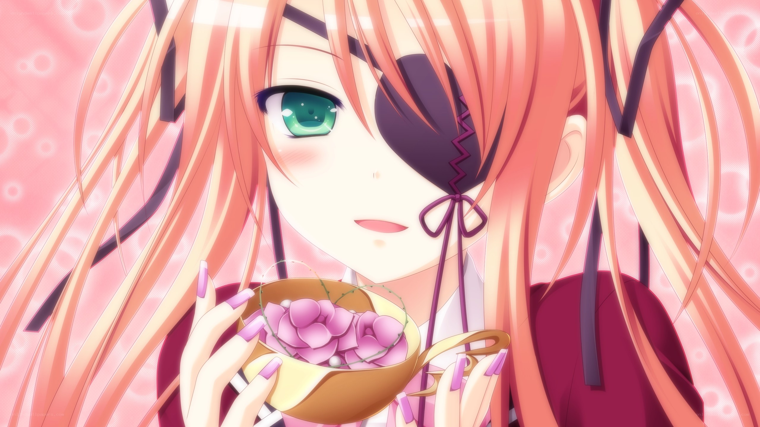 anime girl with eyepatch