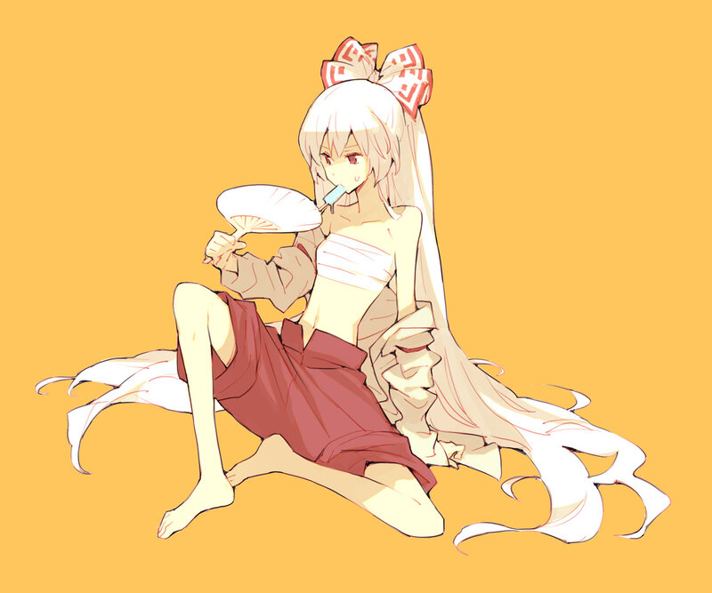 anime girl with fan