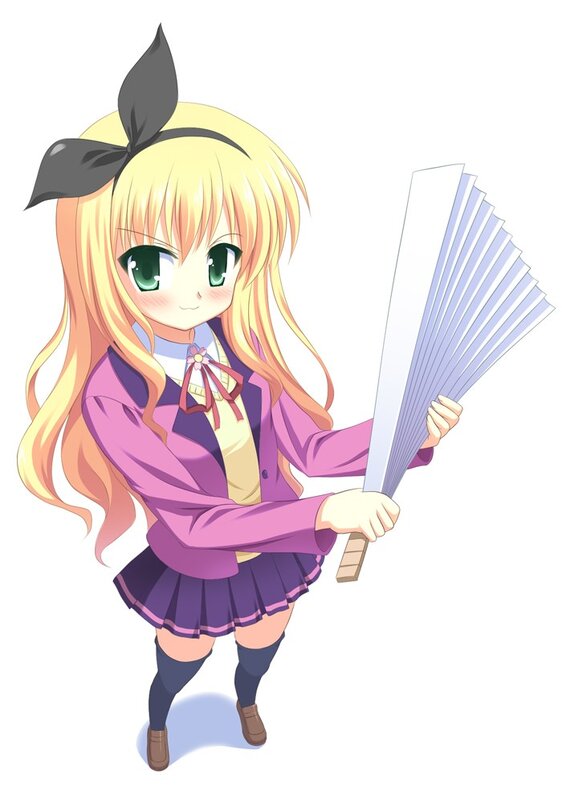 anime girl with fan