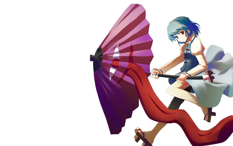 anime girl with fan