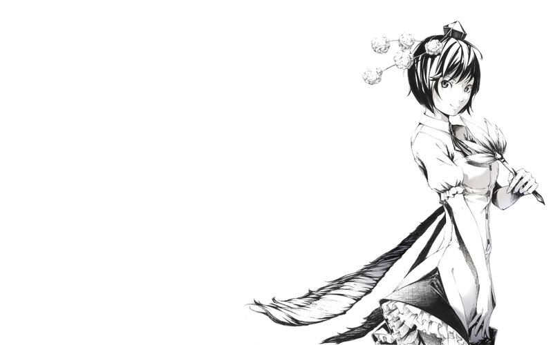 anime girl with fan