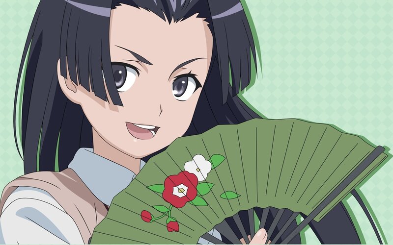 anime girl with fan