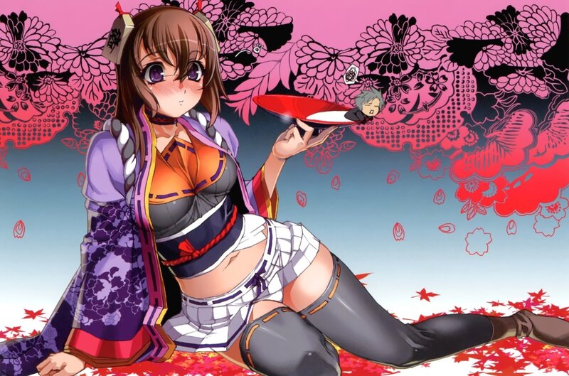 anime girl with fan