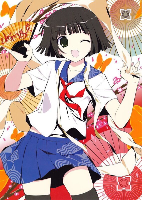 anime girl with fan
