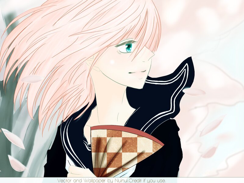 anime girl with fan