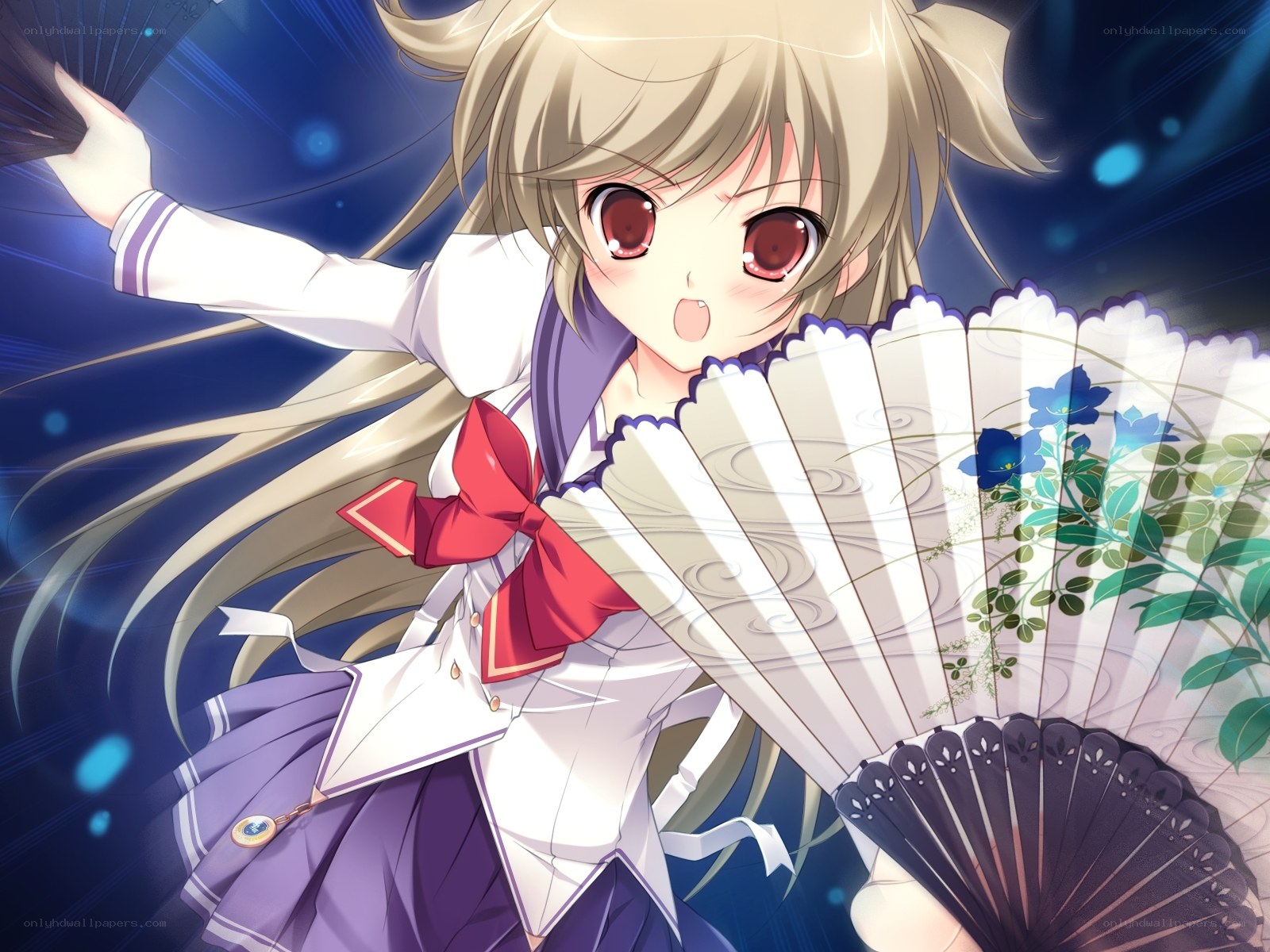 anime girl with fan