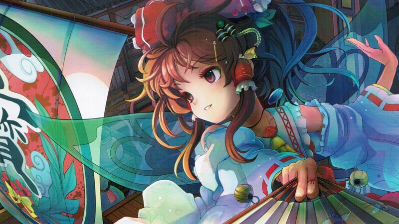 anime girl with fan