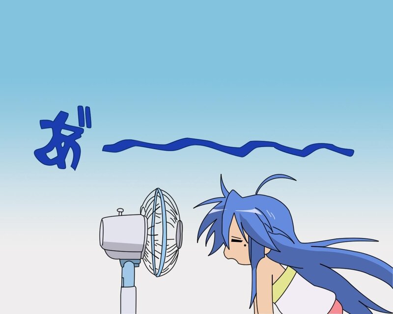 anime girl with fan