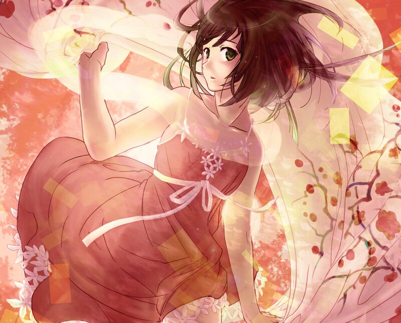 anime girl with fan