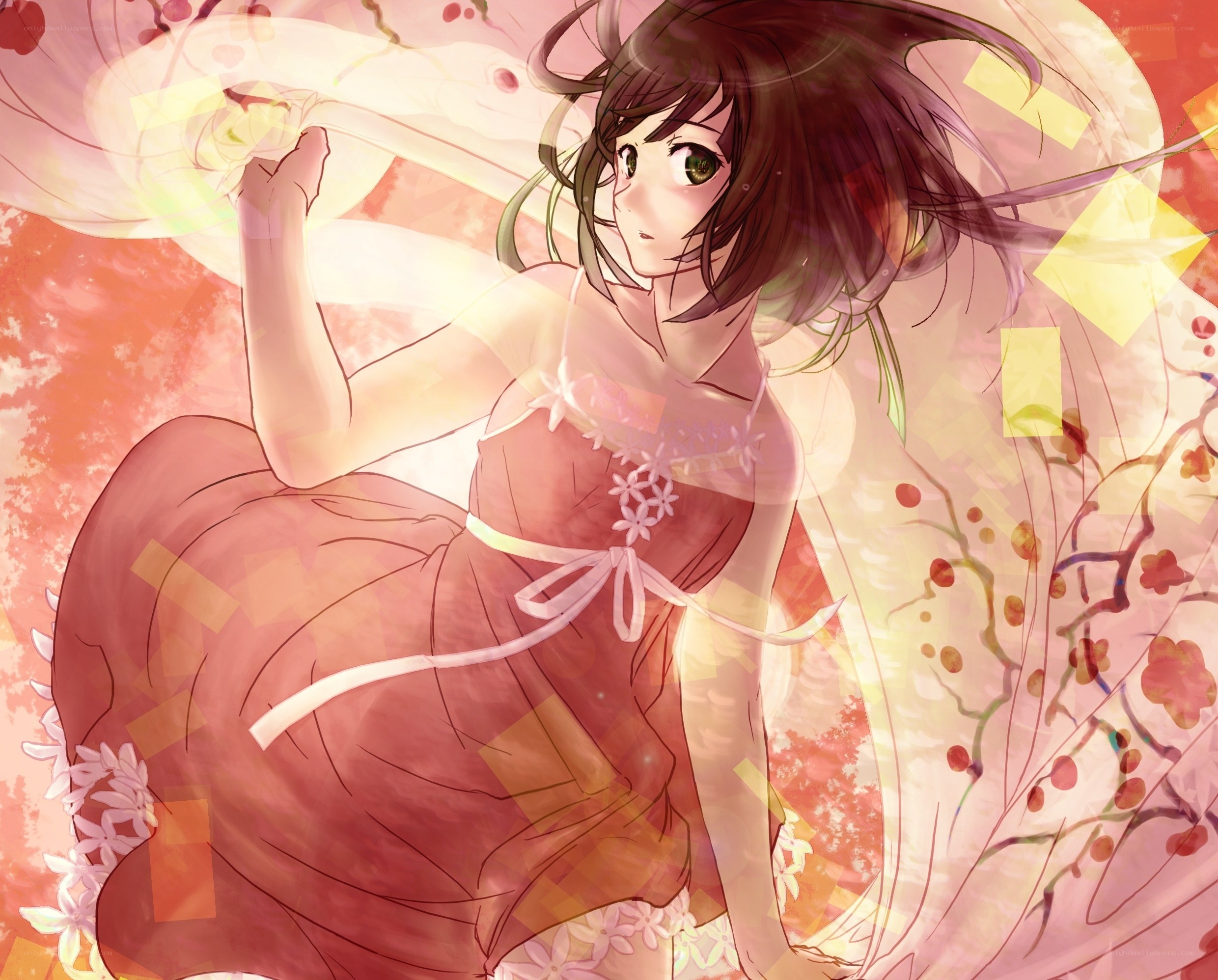 anime girl with fan