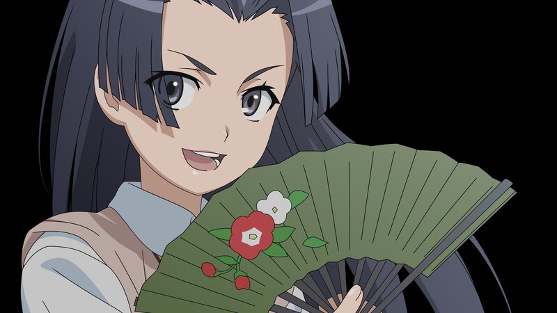 Anime Girl with Fan — Green