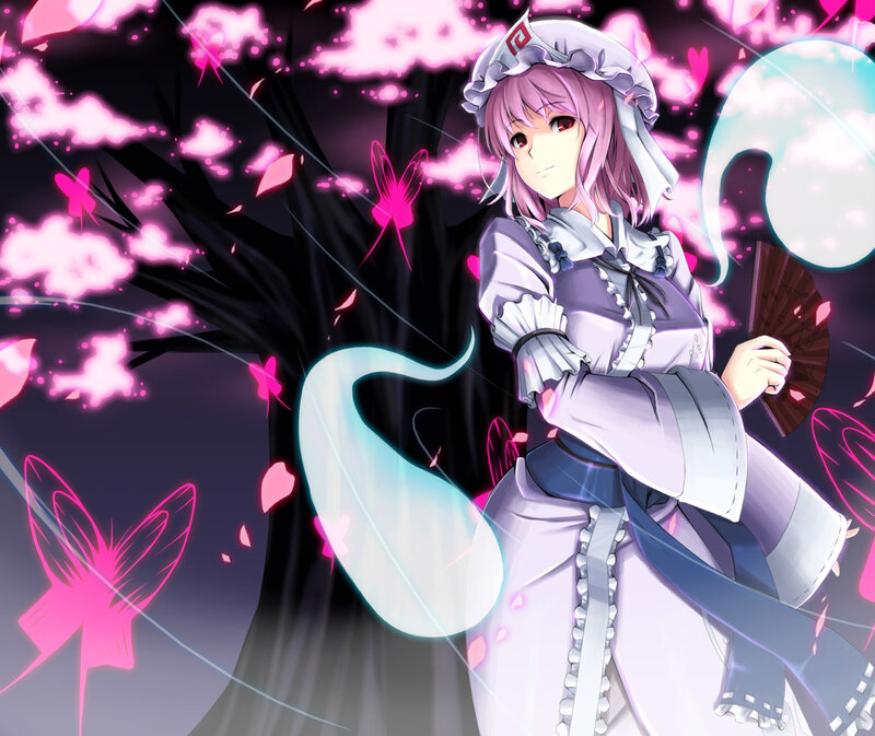 Anime Girl with Fan — Pink