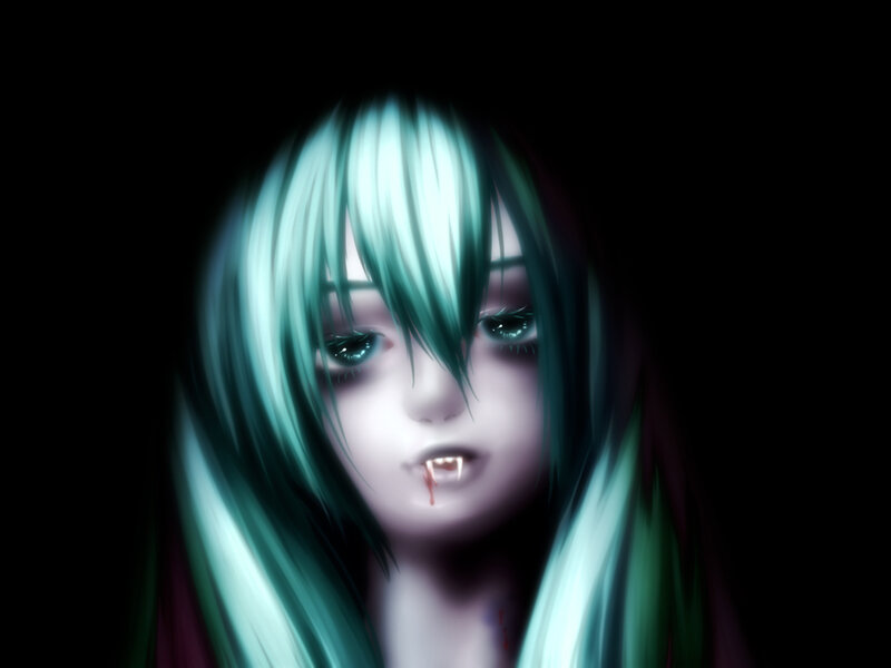 Anime Girl with Fangs