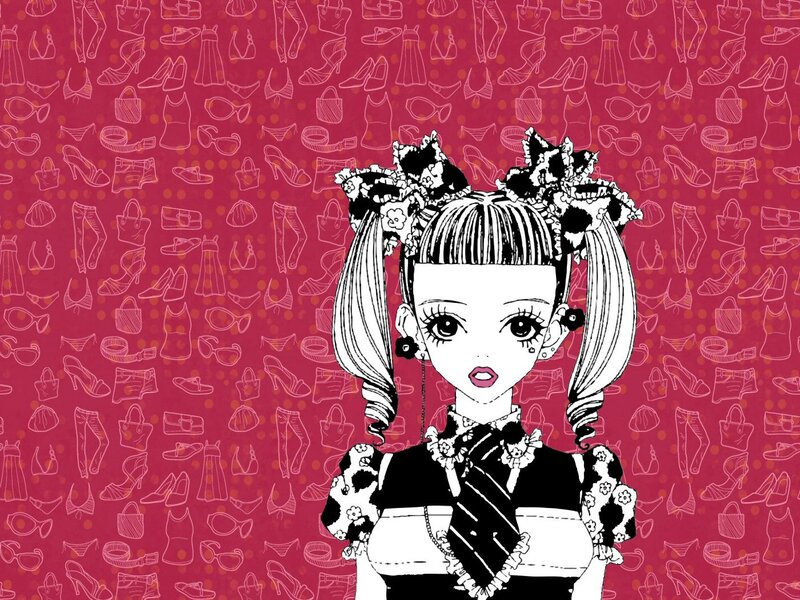 anime girl with fashion background