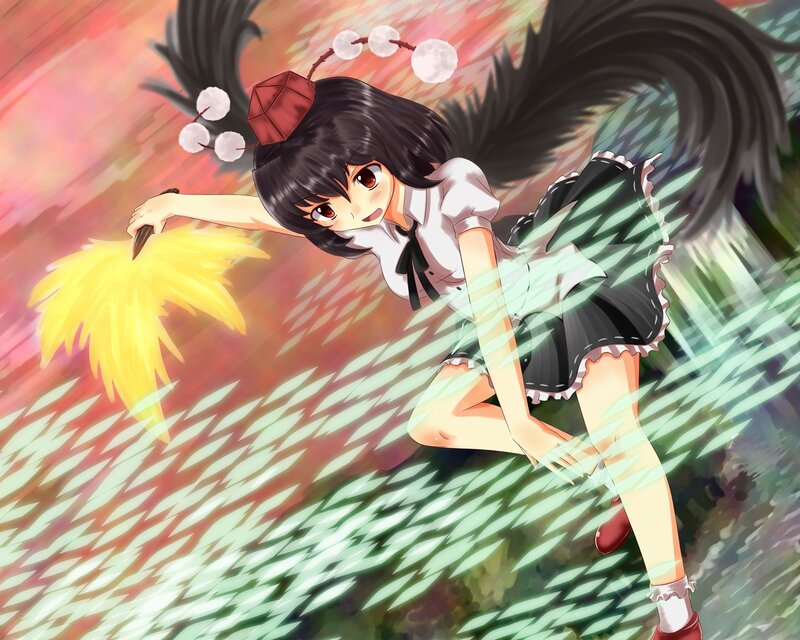 Anime girl with feather and energy