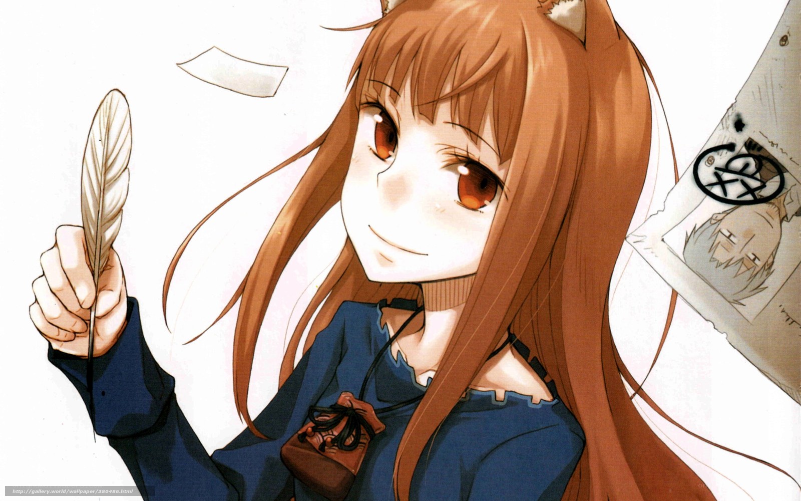 anime girl with feather
