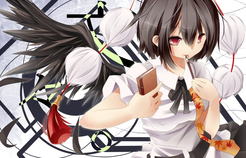 anime girl with feathered wings