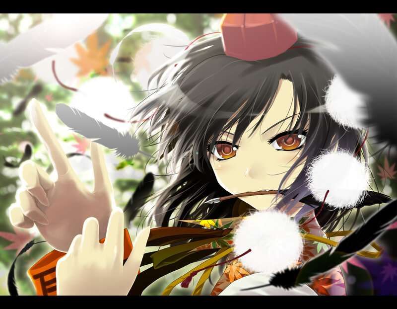 anime girl with feathers