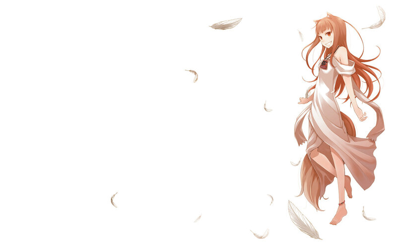 Anime girl with feathers