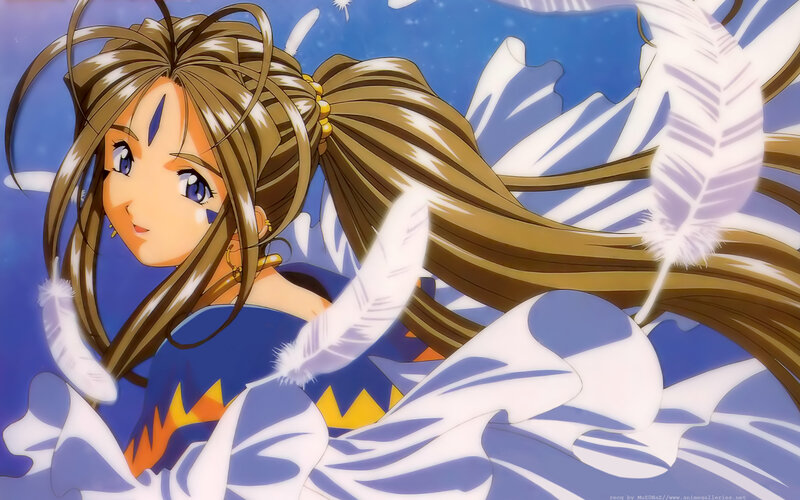 anime girl with feathers