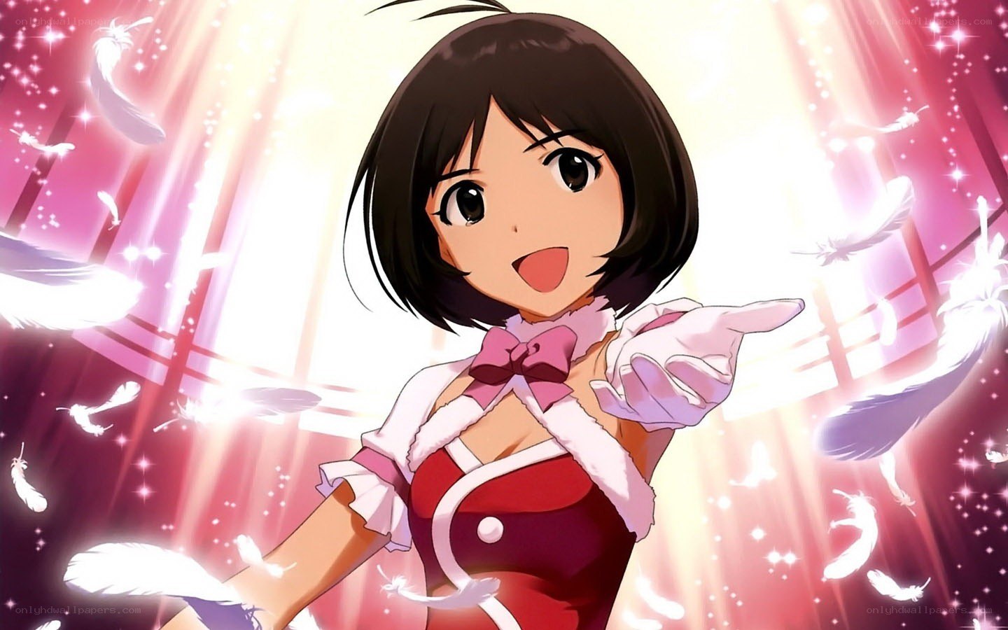 anime girl with feathers