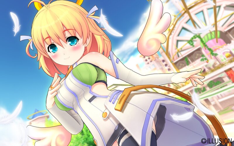 Anime girl with feathers