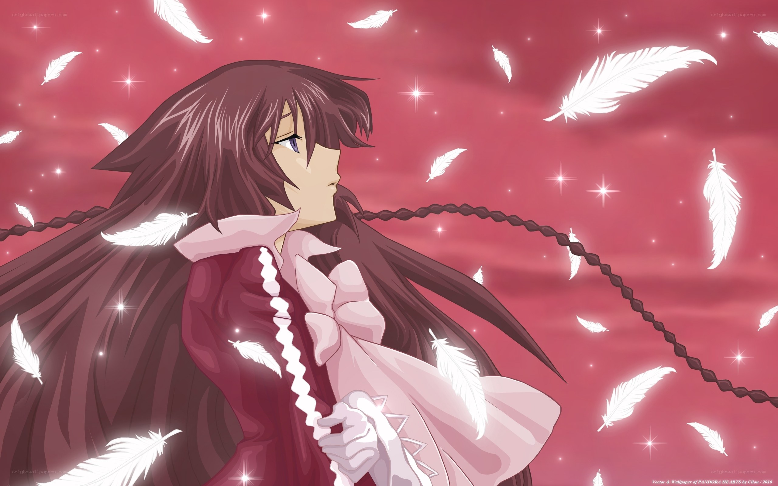 Anime girl with feathers