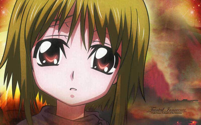 Anime girl with fiery background
