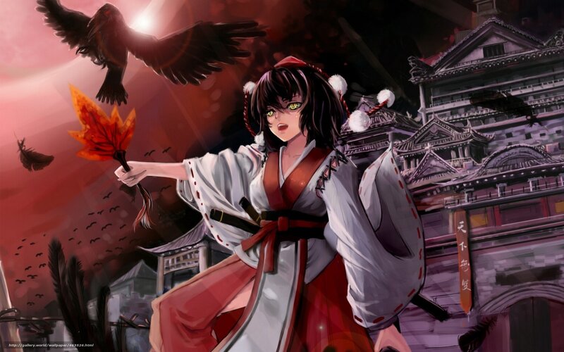 Anime girl with fiery fan